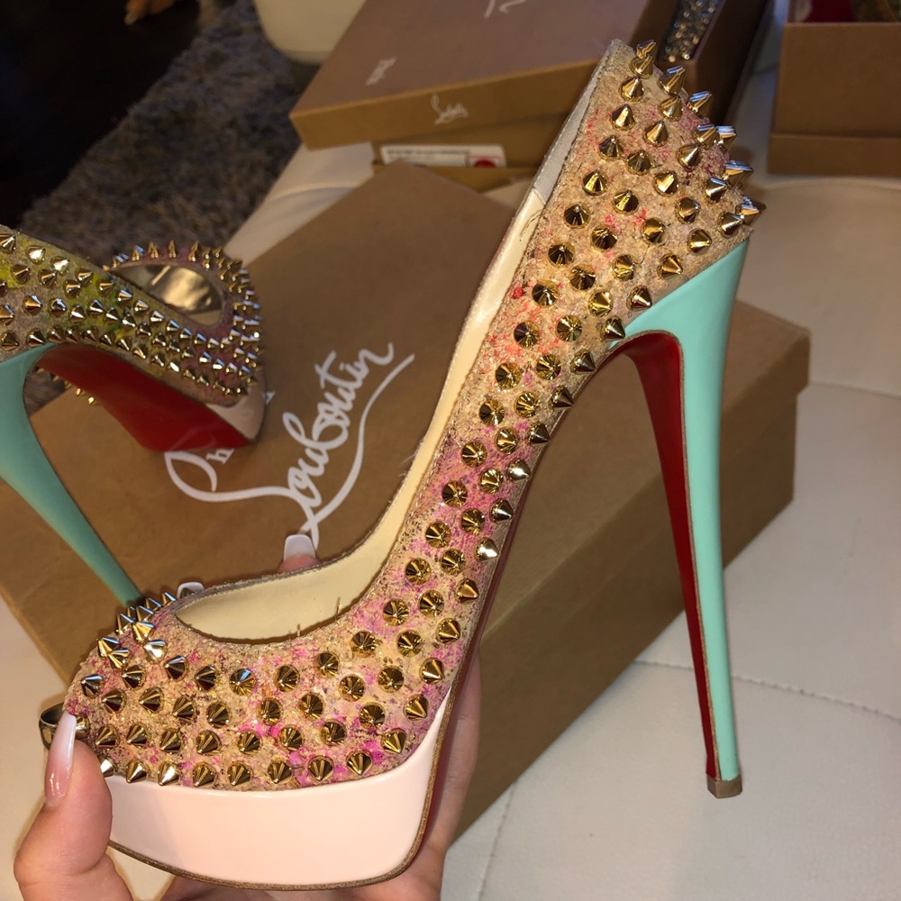 Limited release rainbow cork Louboutins